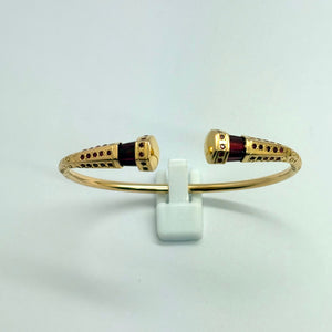 Jonc Bracelet Or Jaune avec Rubis - 18 carats