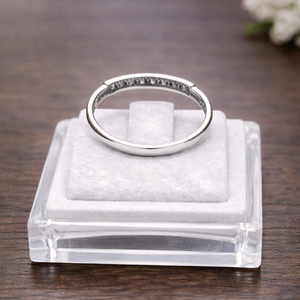 Bague Demi Tour en Or Gris 18K - Taille 54 - 1.34G