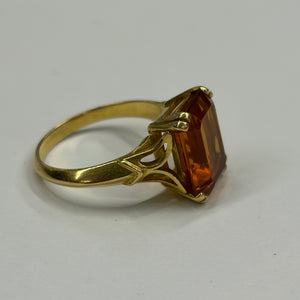Bague en Or Jaune avec Citrine Fumée 18k