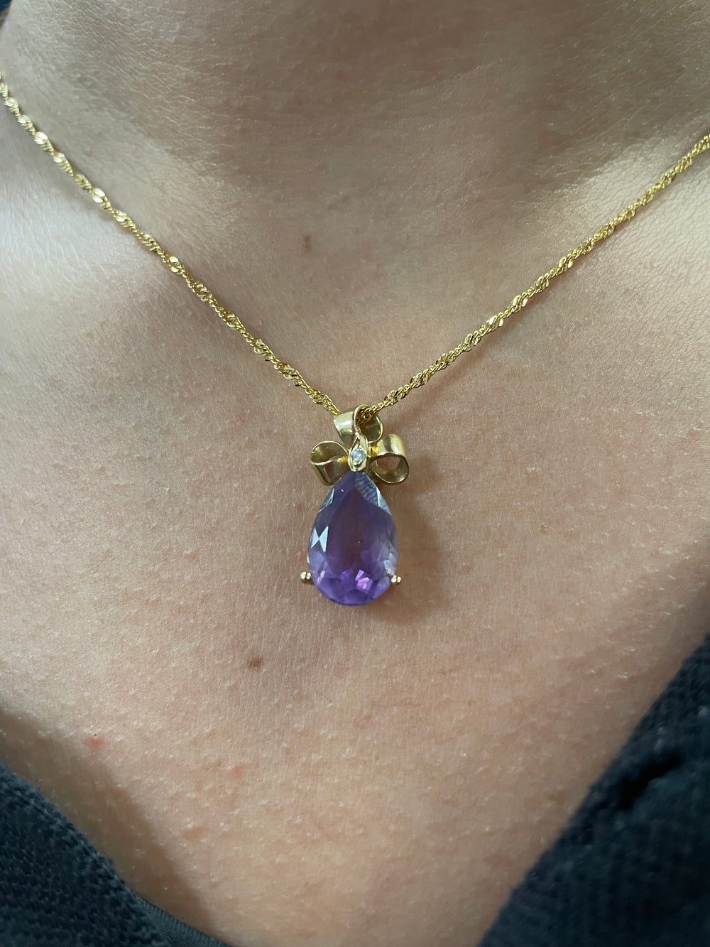 Pendentif Solitaire Or Jaune 18 Carats Poids-3.4 Grs