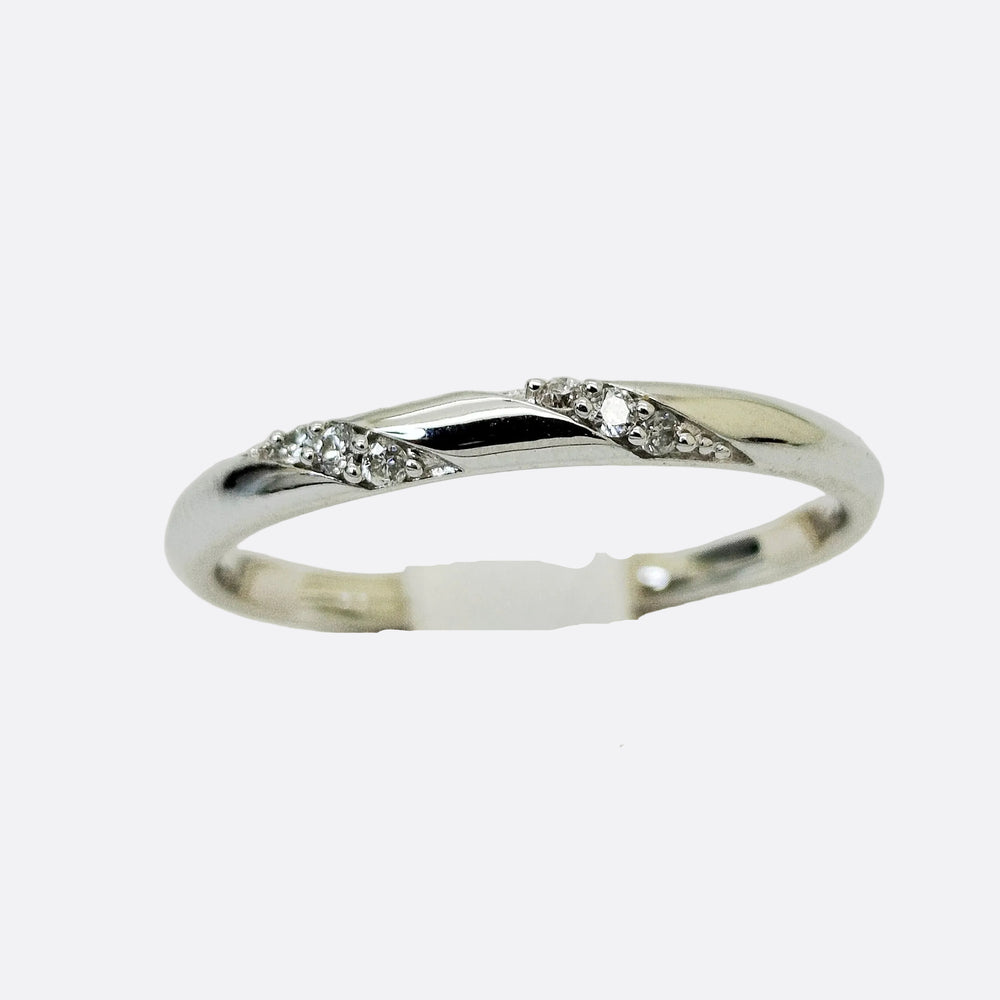 Bagues Alliance en Or Blanc 18K Diamants - Taille 53 -  1.99g
