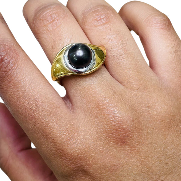 Bague Tank en Or Jaune 18 K - Taille 54 -  13.52 G