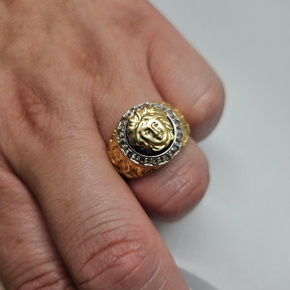 Bague chevalière en or jaune 18K Taille-72
