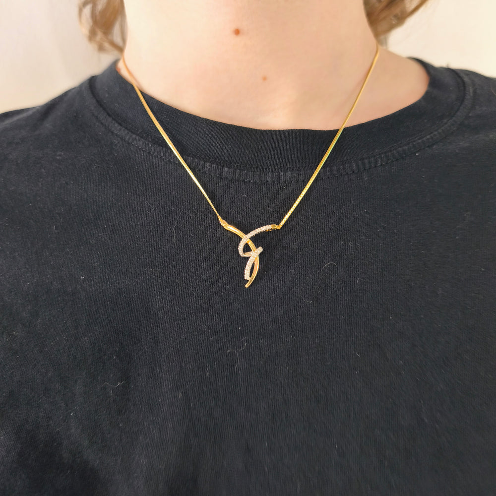 Collier Matinée Or Jaune 18K avec Diamants 0.34 cts