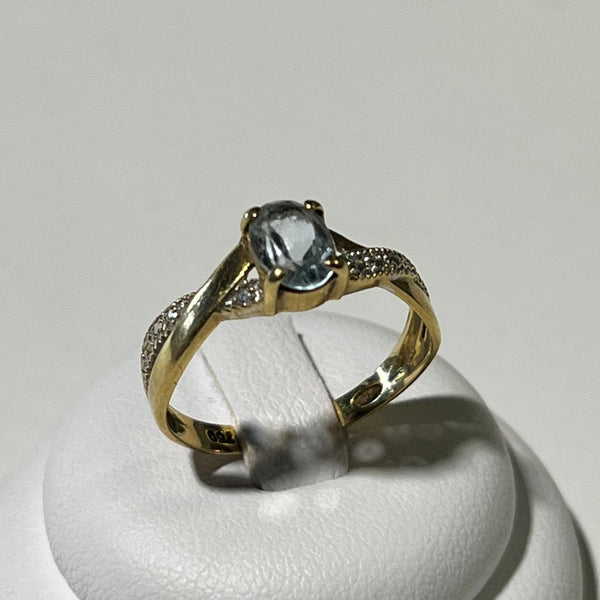 Solitaire en Or jaune 18K - Taille 53 - 1.85G