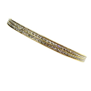 Bracelet Jonc Martelé en Or Jaune et Blanc 18K - 11.14g