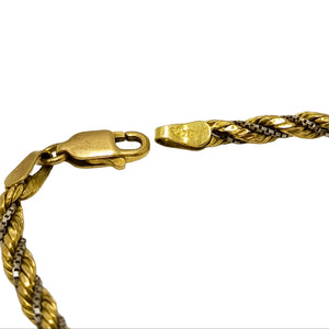 Bracelet corde en Or Jaune et blanc 18K - 4.18Grs