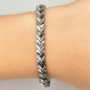 Jonc en or blanc avec diamants 18k - 21.04 G