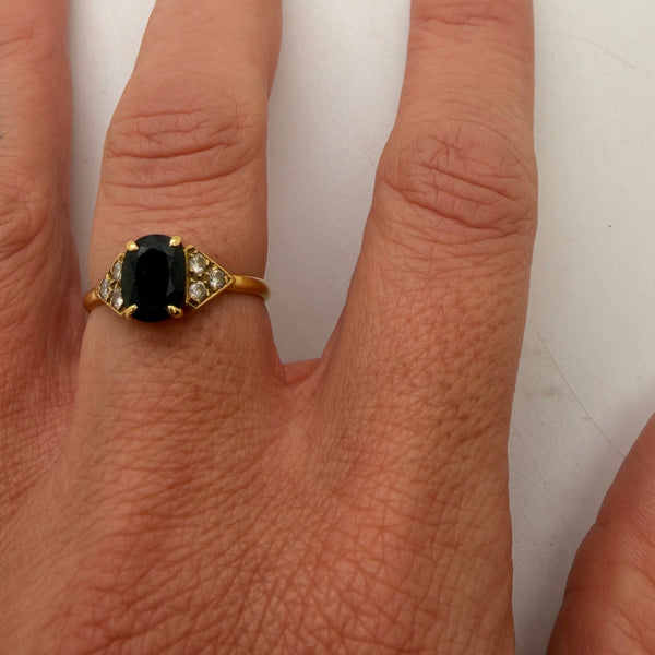 Solitaire en Or jaune 18K - Taille 52 - 1.97g