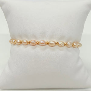 Bracelet avec perles d'eau douce en Or jaune 18K