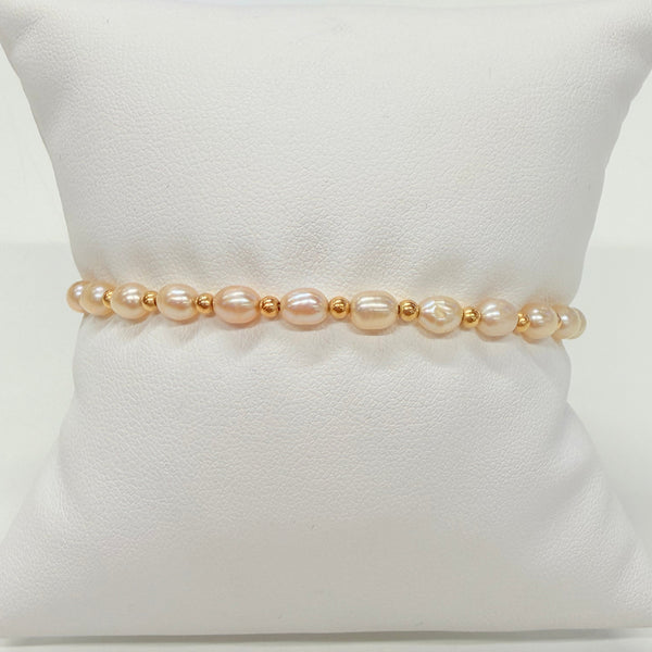 Bracelet avec perles d'eau douce en Or jaune 18K