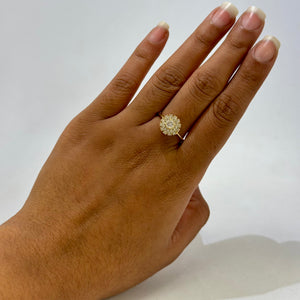 Bague en Or Jaune 18 K avec Oxyde de Zirconium - T 56