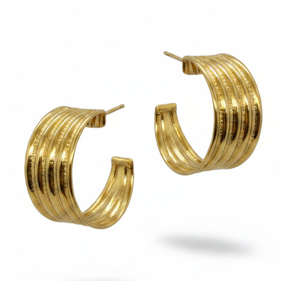 Boucles d'oreilles créoles en Or Jaune 18K