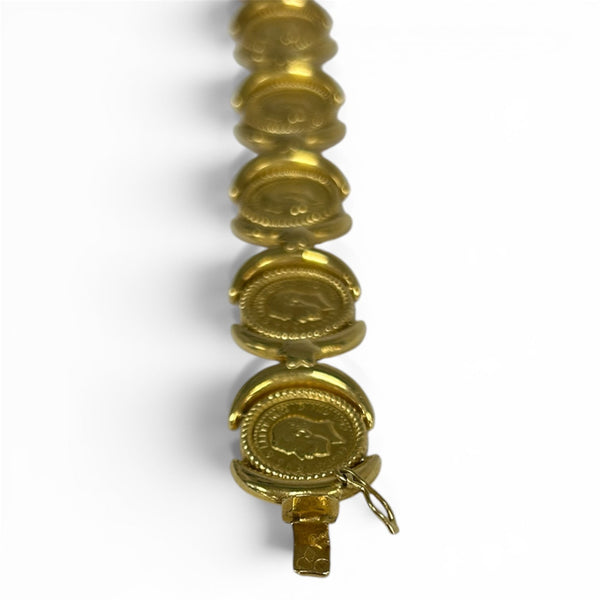 Bracelet médaillon vintage en or jaune