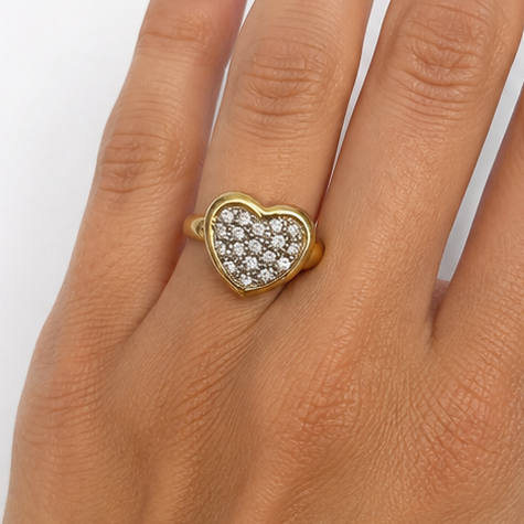 Bague Ancienne Or Jaune 18 Carats avec Oxyde