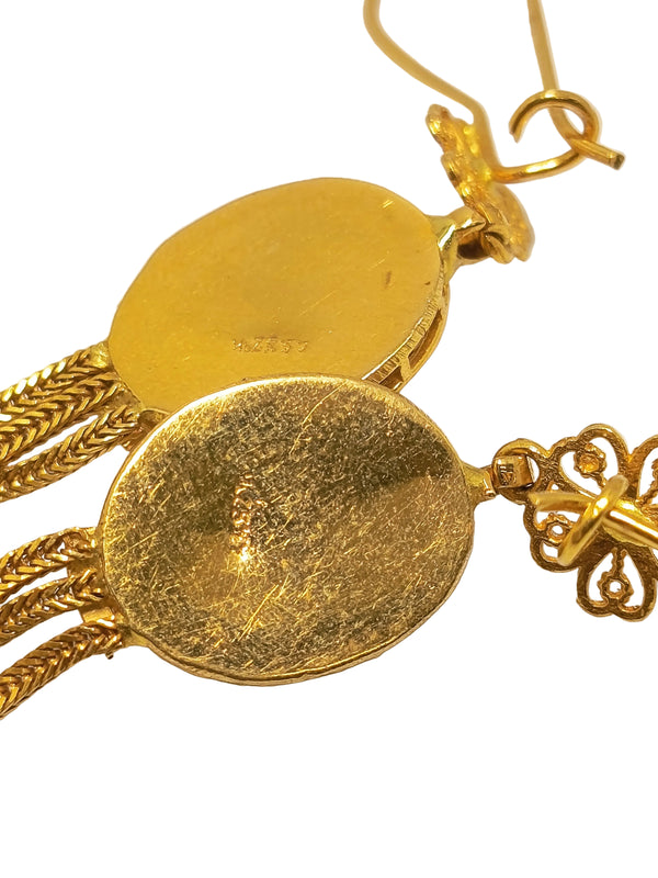 Boucles d'oreilles Dormeuses en Or Jaune 21 Carats