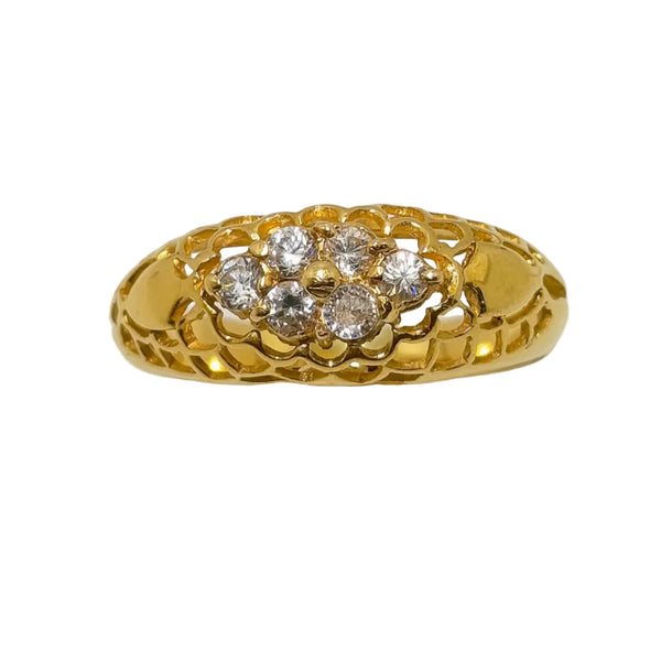 Bague Artisanale en Or Jaune avec Topazes