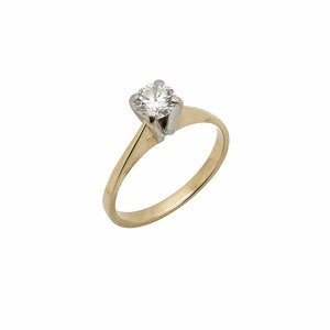 Bague solitaire en or blanc 18K - 2.75 G