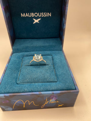 Bague Mauboussin topaze en Or Gris 18 K - Taille 59 - 2.27 G
