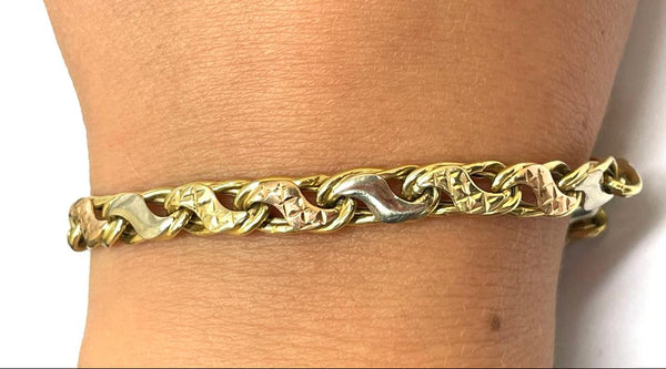 Bracelet Maillon Or 3 Ors 18K - 20cm -  6.29gr