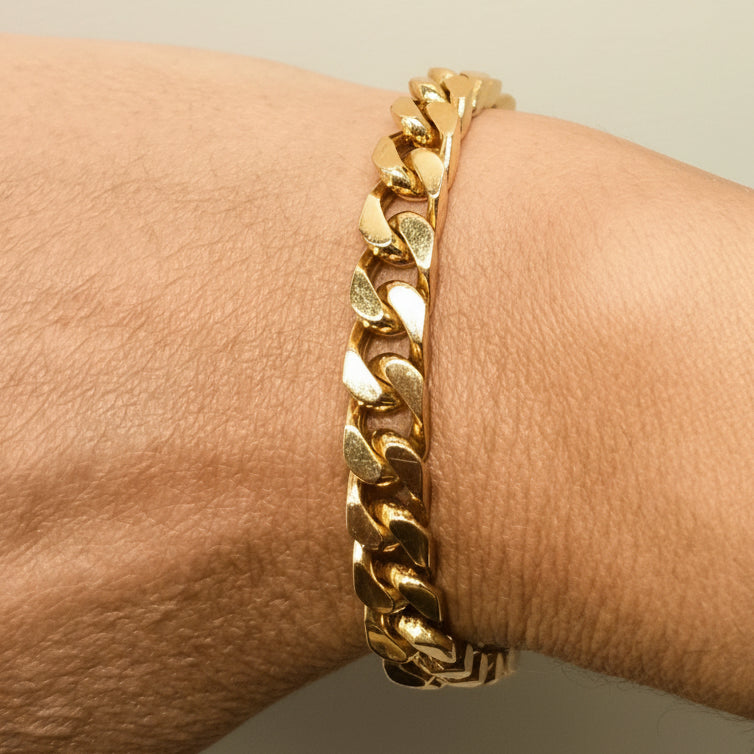 Bijou Homme Bracelet Gourmette Or Jaune 18k