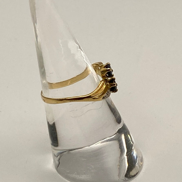 Bague en Or Jaune 18K avec Saphir - T54 - 1.55gr
