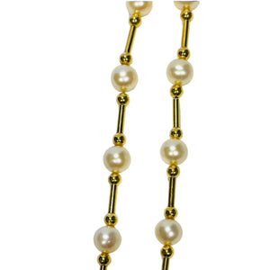 Collier Ras du Cou en Or 18K avec Perles - 43cm - 15.75gr