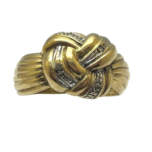 Bague en Or Jaune & Blanc avec Diamants 18K