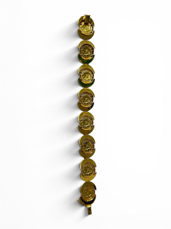 Bracelet médaillon vintage en or jaune