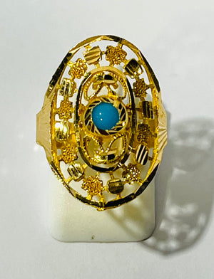 Bague Marquise en Or Jaune 21 K - Taille 51 - 4.42 G