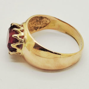Bague en or jaune 18K avec oxyde de zirconium - T59 - 5.54gr