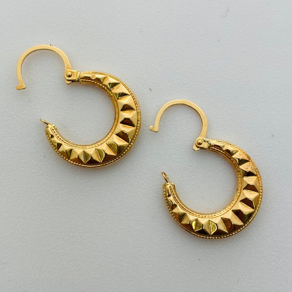 Boucles d'oreilles Créoles en Or Jaune 18K