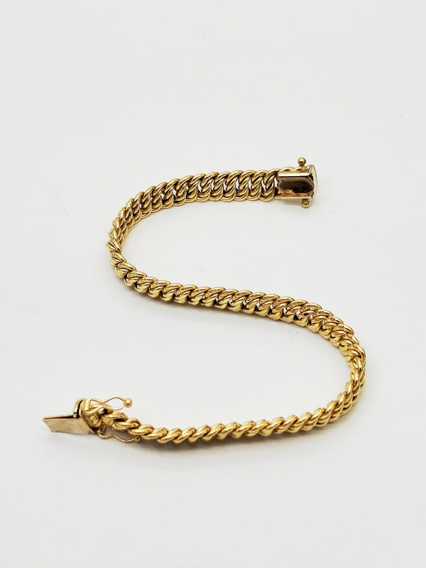 Bracelet maille américaine en Or Jaune 18k 10.62 Grs