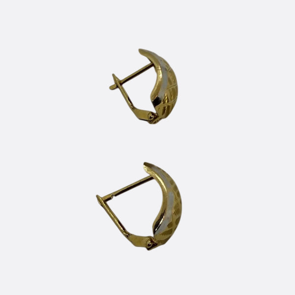 Boucles d'oreilles en Or jaune et blanc 18k -  2.21 G