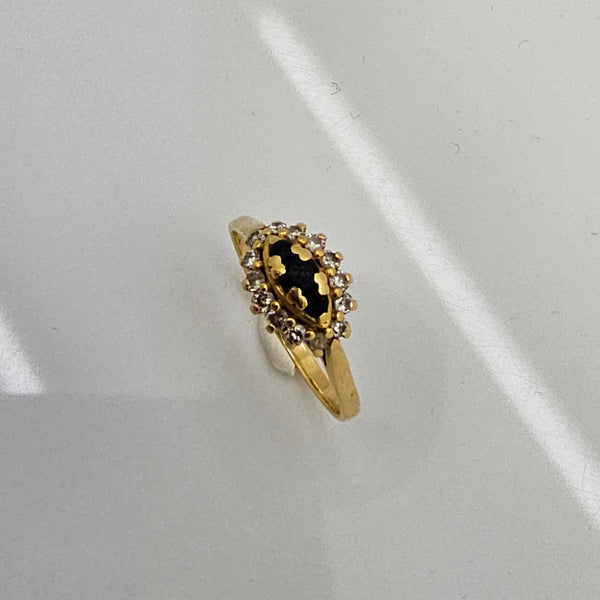 Solitaire en Or Jaune 18 K diamants - 3.25 G - Taille 60 diamants