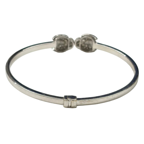 Bracelet Jonc en Or Blanc 18k avec Zirconium