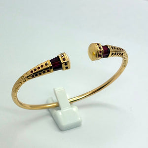Jonc Bracelet Or Jaune avec Rubis - 18 carats