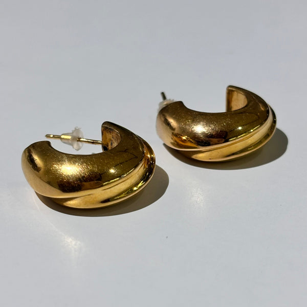 Boucles d'oreilles en Or Jaune 750 avec Poussettes