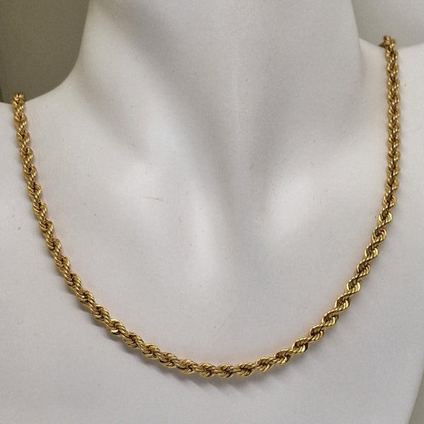 Collier Matinée Maille Torsadé Or Jaune 18K 14.67 Grs