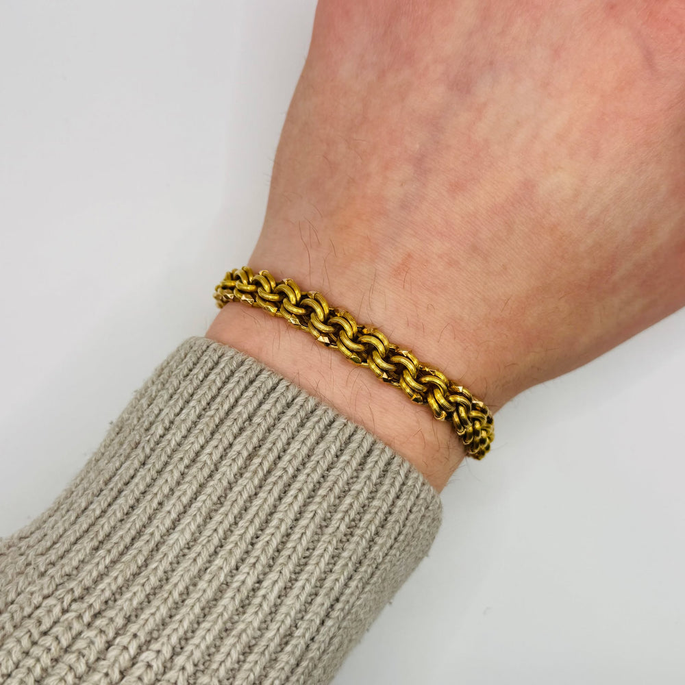 Bracelet Maillon Torsadé Or Jaune 18K Lg20cm