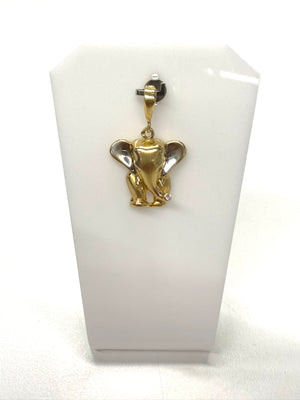 Pendentif éléphant en or 18k avec zirconium