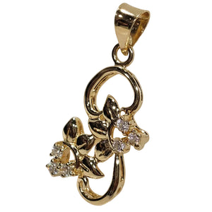Superbe Pendentif Or Jaune 18K avec Oxyde de Zirconium