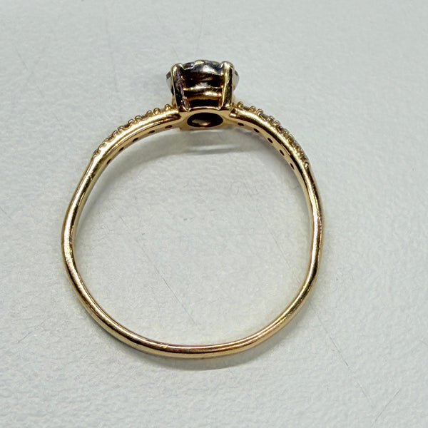 Bague or jaune 750 avec diamants