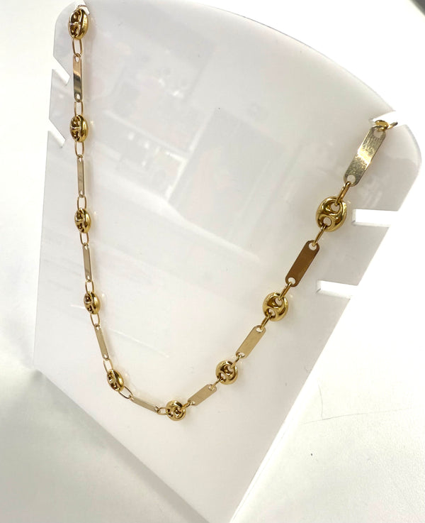 Collier Chaîne Grain de Café en Or Jaune 18K