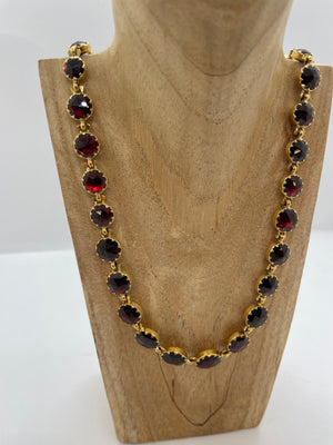 Collier en Or Jaune 18 Carats et Grenats – 40,4 Grs