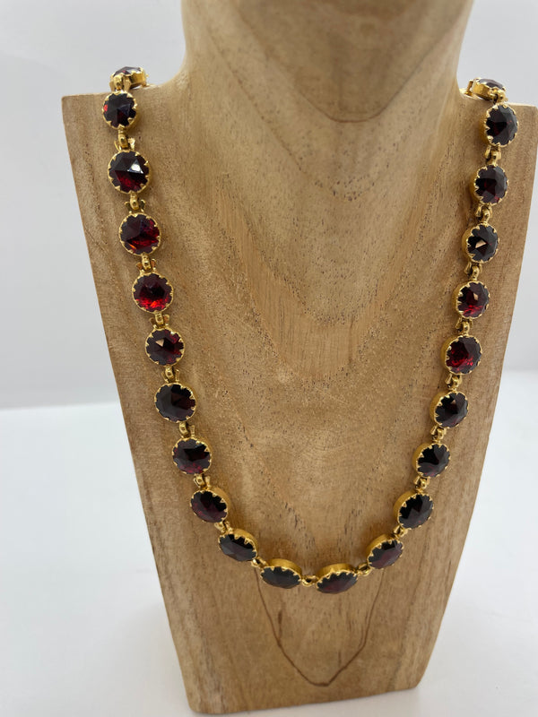 Collier en Or Jaune 18 Carats et Grenats – 40,4 Grs