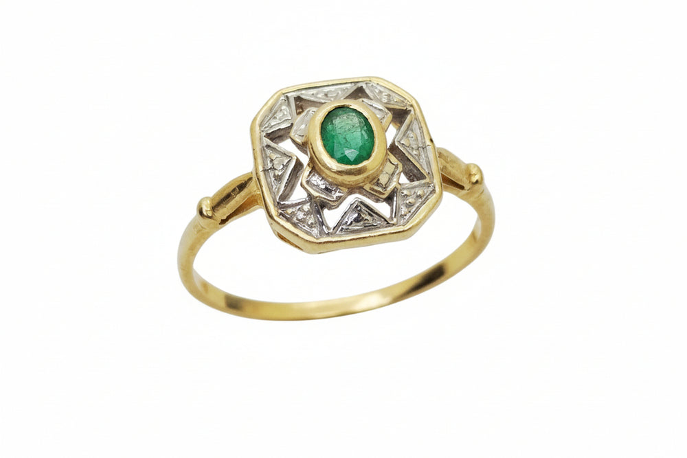 Vintage Bague Or Jaune 18K 2.99 Grs - Taille 57