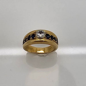 Bague Demi Tour en Or Jaune 18 K - Taille 51
