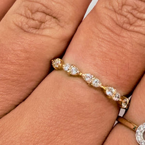 Bague en Or Jaune 18k avec Diamants