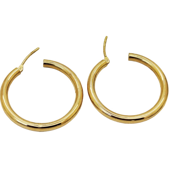 Boucles d'oreilles créoles en or jaune 18k - 2.43 G